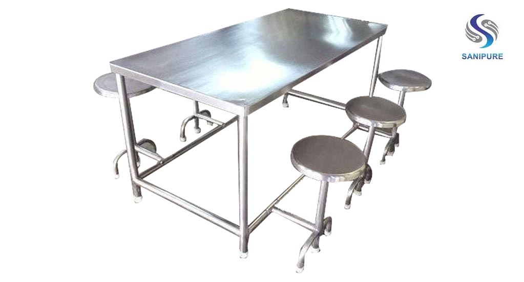 Steel shop canteen table